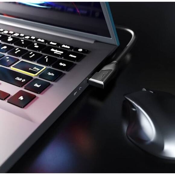 Angled USB-C Cable All-Purpose, USB 3.2 Gen 2x2 - 1.5ft (transfers Data 240W - Picture 4 of 5